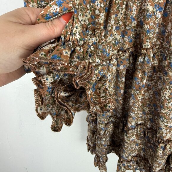 Altar’d State Chelsia Dress Floral Long Sleeves Ruffle Mini Size Medium M EUC - Picture 6 of 13